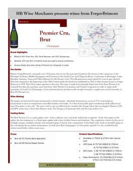 Premier Cru, Brut Champagne