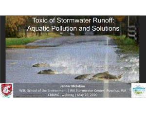Toxic of Stormwater Runoff: Aquatic Pollution and Solutions
