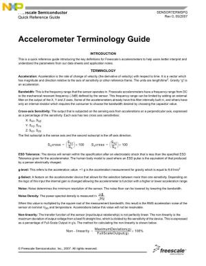 Accelerometer Terminology Guide