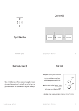 O O S E E Object Orientation