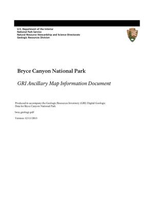 Geologic Resources Inventory Map Document for Bryce Canyon National Park