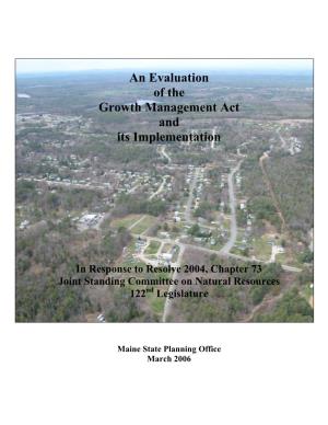 An Evaluation of the Growth Management Act and Its Implementation