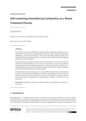 Self-Sustaining Smouldering Combustion As a Waste Treatment Process Treatment Process