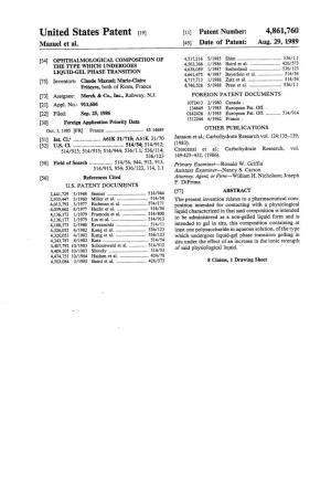 United States Patent (19) 11) Patent Number: 4,861,760 Mazuel Et Al