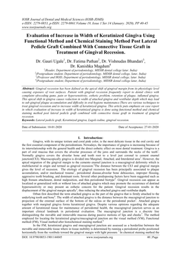 Evaluation of Increase in Width of Keratinized Gingiva Using