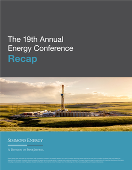 The 19Th Annual Energy Conference Recap