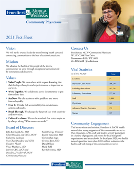 Froedtert & MCW Community Physicians Fact Sheet