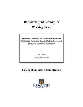Department of Economics Working Paper