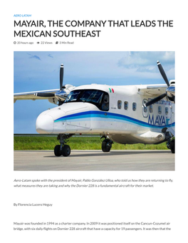 Mayair, the Company That Leads the Mexican Southeast