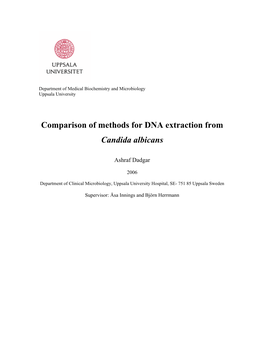 Comparison of Methods for DNA Extraction from Candida Albicans