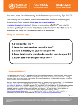 Instructions for Data-Entry and Data-Analysis Using Epi Info™