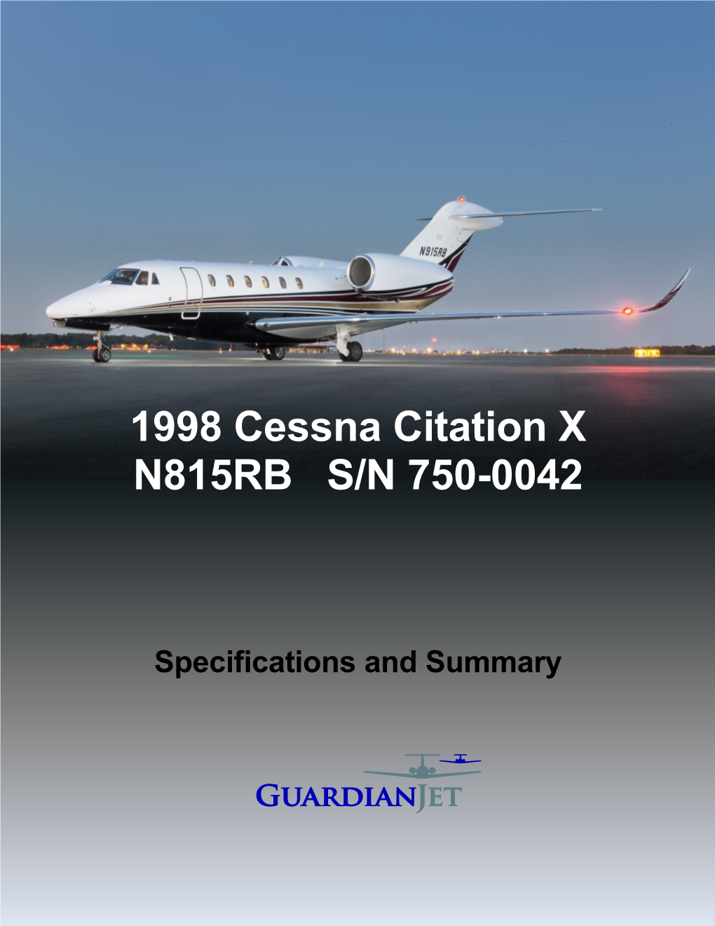 1998 Cessna Citation X N815RB S/N 750-0042