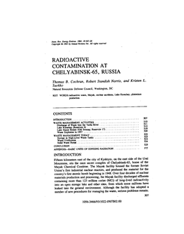 Radioactive Contamination at Chelyabinsk-65, Russia