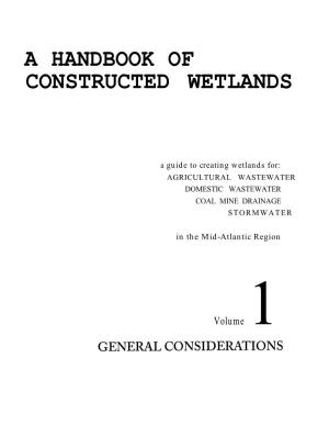 A Handbook of Constructed Wetlands