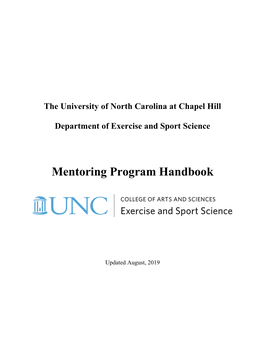 EXSS Mentoring Program Handbook with Appendices