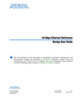 10-Gbps Ethernet Reference Design User Guide