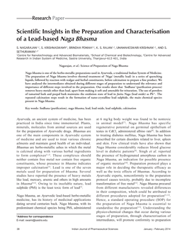 Scientific Insights in the Preparation and Characterisation of a Lead-Based Naga Bhasma