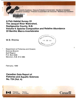 Species Composition and Relative Abundance of Benthic Macro-Invertebrates