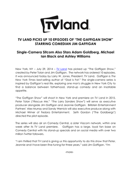 Tv Land Picks up 10 Episodes of “The Gaffigan Show” Starring Comedian Jim Gaffigan