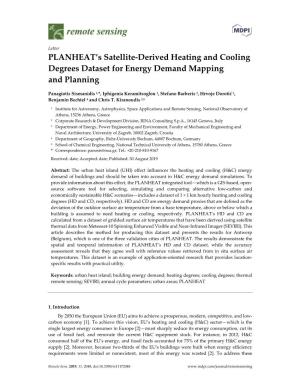 PLANHEAT's Satellite-Derived Heating and Cooling
