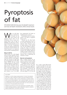 Pyroptosis of Fat DR DIANE DUNCAN Discusses the Bodyfx Treatment and How Cell Death Mechanisms Affect Clinical Results