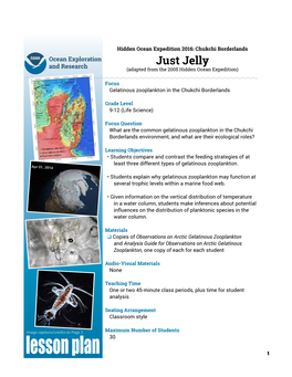 Just Jelly (Adapted from the 2005 Hidden Ocean Expedition)