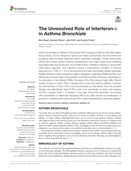 The Unresolved Role of Interferon-Λ in Asthma Bronchiale