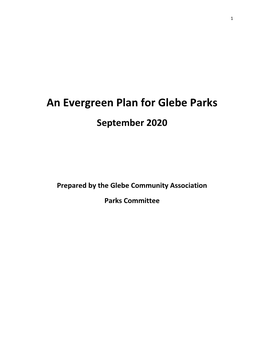An Evergreen Plan for Glebe Parks September 2020