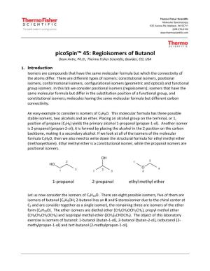 Regioisomers of Butanol, Ps45