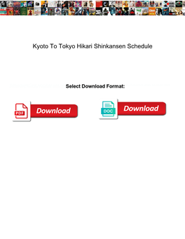 Kyoto to Tokyo Hikari Shinkansen Schedule