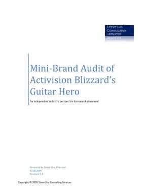 Mini-Brand Audit of Activision Blizzard's Guitar Hero