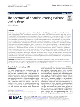 The Spectrum of Disorders Causing Violence During Sleep Carlos H