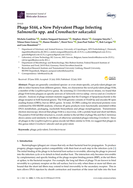 Phage S144, a New Polyvalent Phage Infecting Salmonella Spp. and Cronobacter Sakazakii