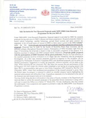 Invitation New Proposal Under ISRO-JRP for the Year 2021-22