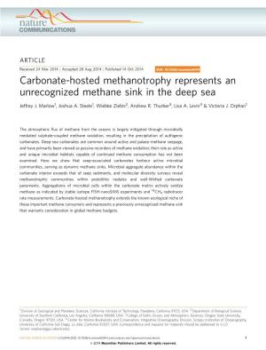 Carbonate-Hosted Methanotrophy Represents an Unrecognized Methane Sink in the Deep Sea