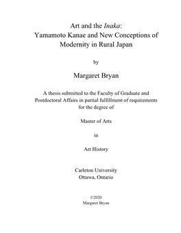 Art and the Inaka: Yamamoto Kanae and New Conceptions of Modernity in Rural Japan