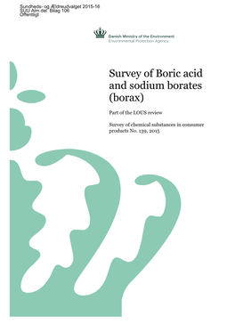 Survey of Boric Acid and Sodium Borates (Borax)