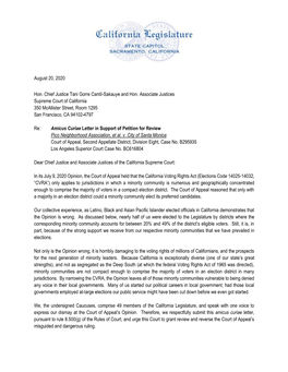 Amicus Curiae Letter in Support of Petition for Review Pico Neighborhood Association, Et Al