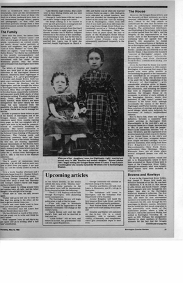 Upcoming Articles "Young George Comstock and Will It Was in the Connecticut River Valley, Cronk Went Away a Week Last Thursday That Joseph P