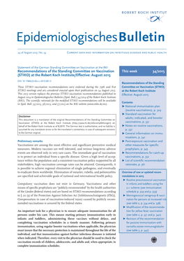 Epidemiologisches Bulletin 34/2015