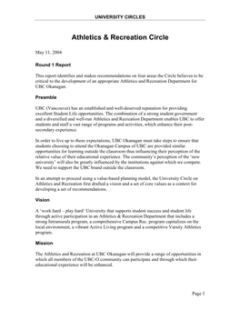 Athletics & Recreation Circle