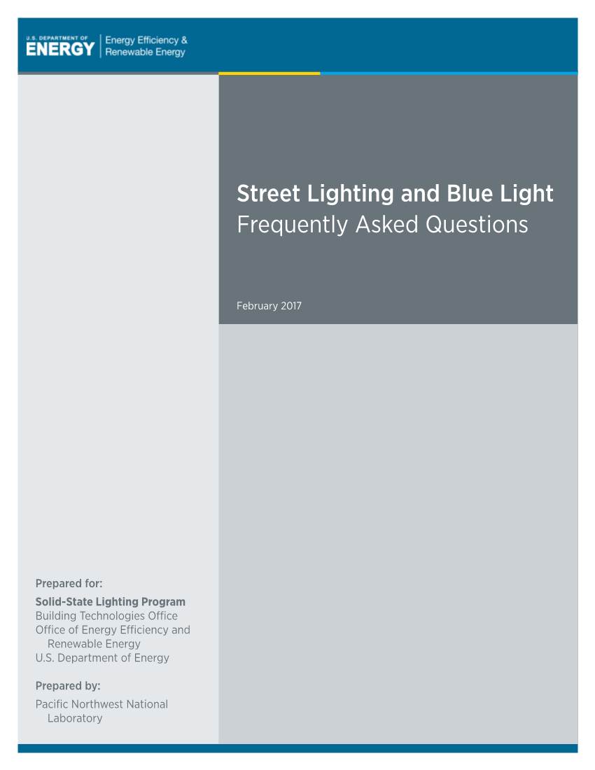 Street Lighting and Blue Light – Frequently Asked Questions