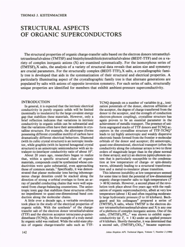 Structural Aspects of Organic Superconductors