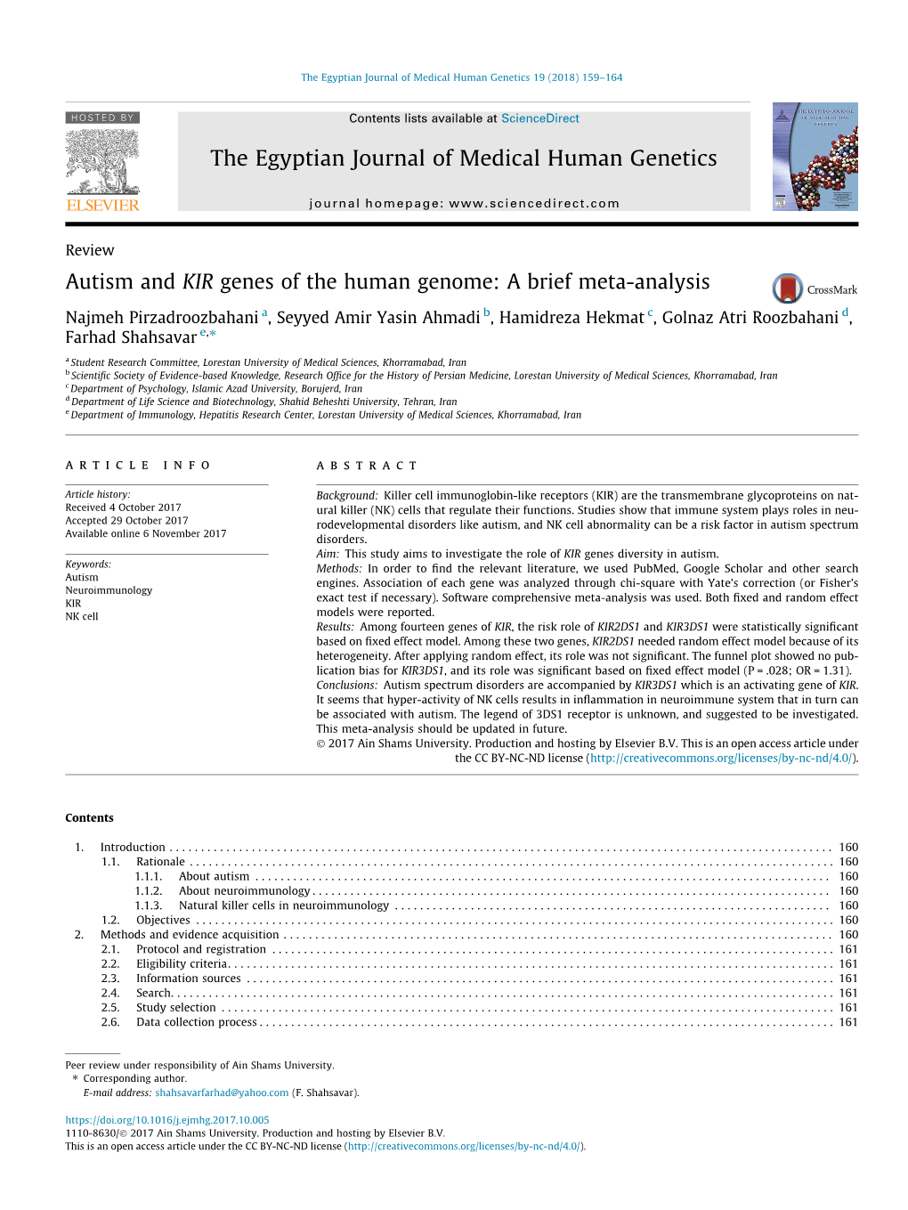 Autism and KIR Genes of the Human Genome: a Brief Meta-Analysis