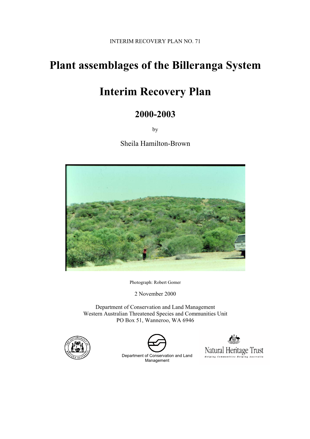 Plant Assemblages of the Billeranga System