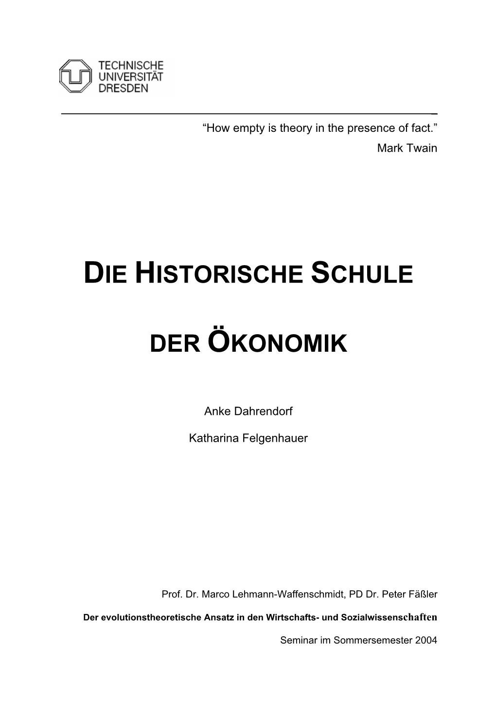 Die Historische Schule