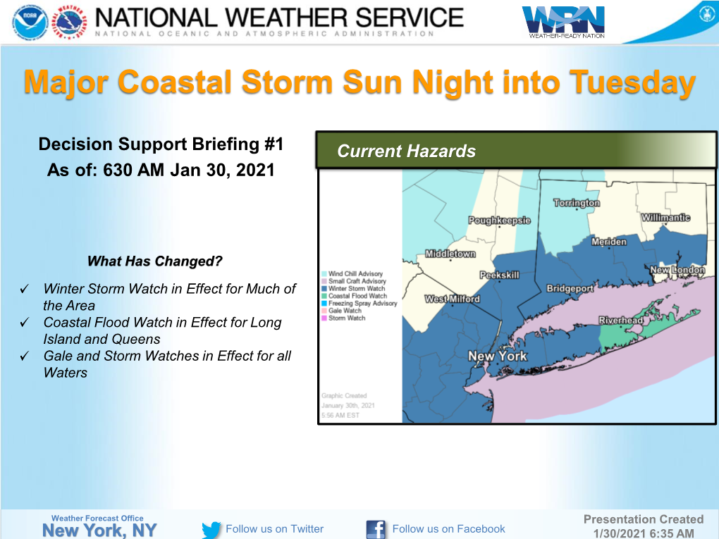 Major Coastal Storm Sun Night Into Tuesday
