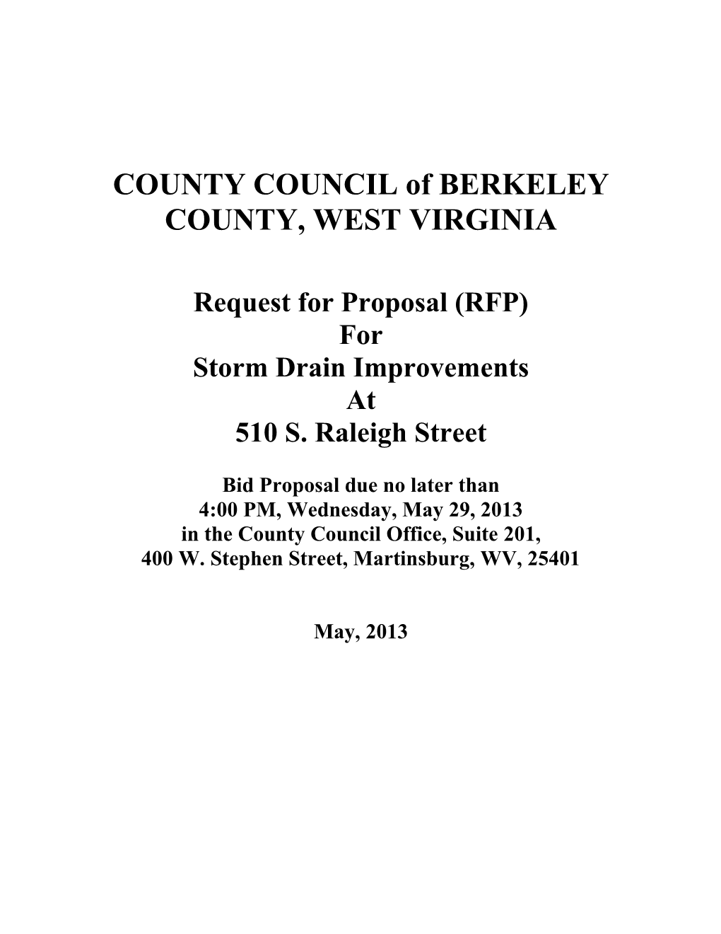 COUNTY COUNCIL of BERKELEY COUNTY, WEST VIRGINIA