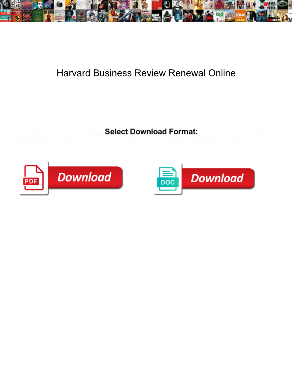 Harvard Business Review Renewal Online