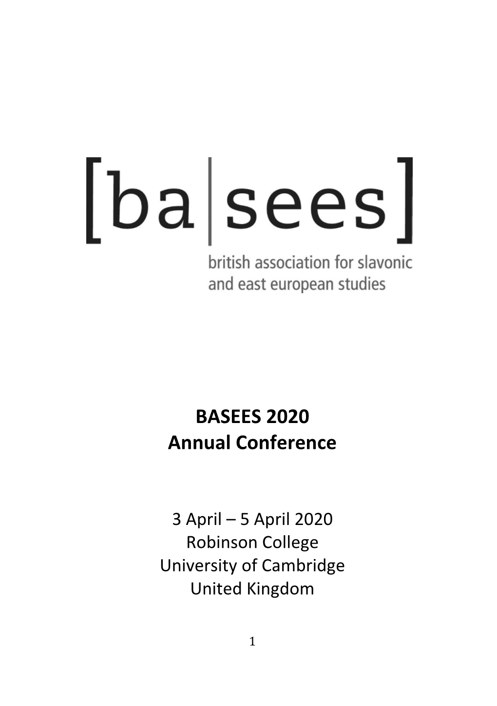 BASEES 2020 Annual Conference